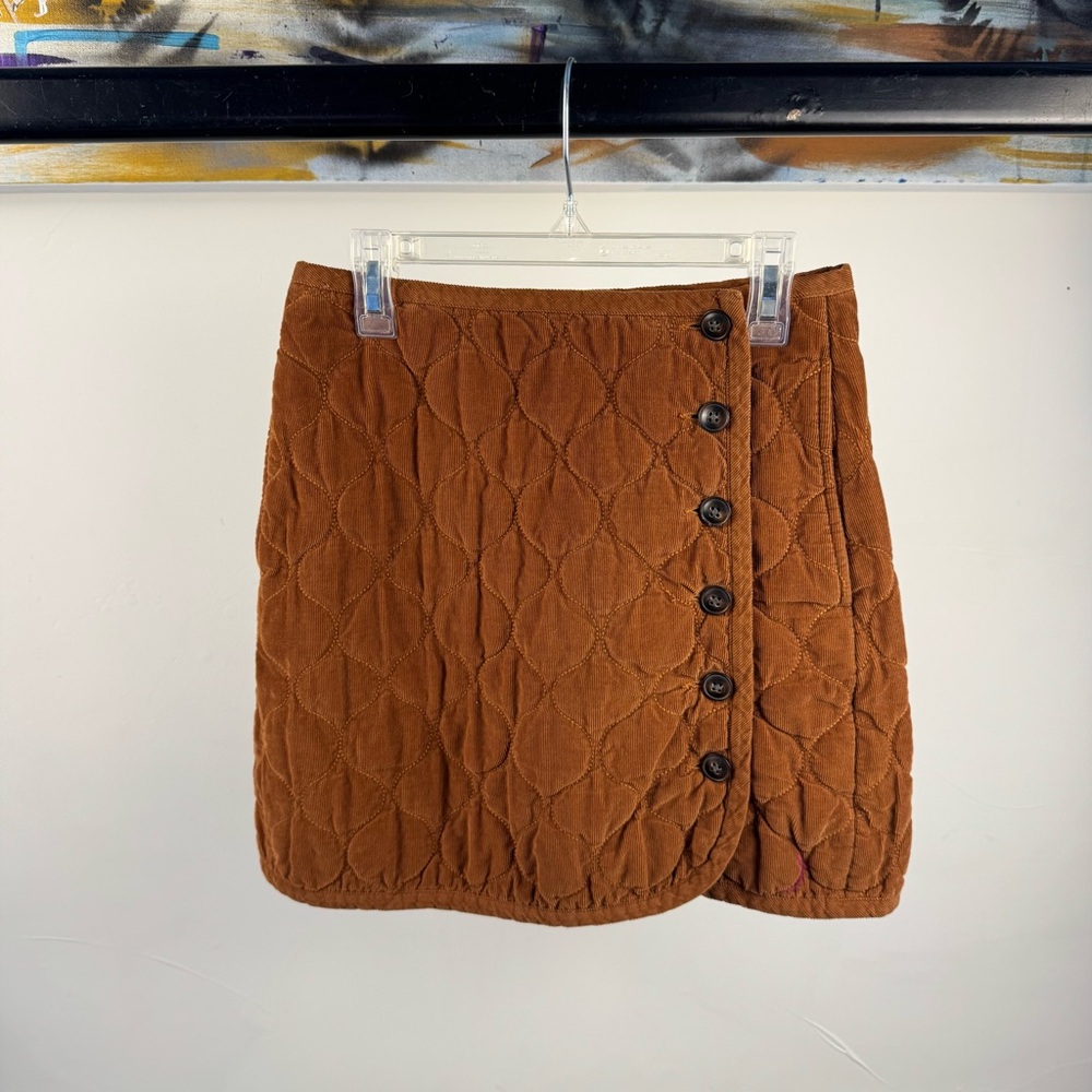 Madewell Quilted Mini Skirt – Brown Corduroy – Size 00